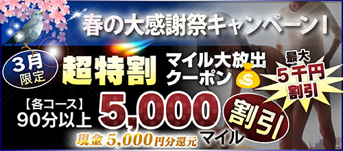 【３月限定】超特割★マイル大放出クーポン