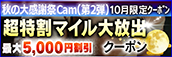 【10月限定】超特割★マイル大放出クーポン